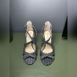 Jessica Simpson Black Polka Dot Heels